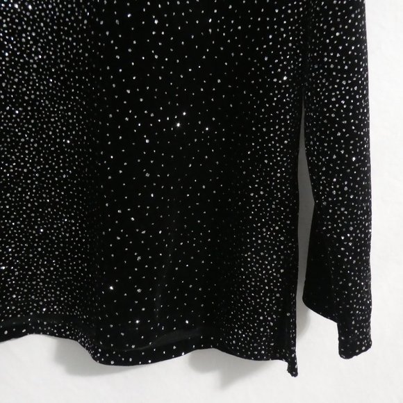 NOTATIONS | medium | Stunning Black Velour Glittery Long Sleeve Top | NWOT - Picture 15 of 15